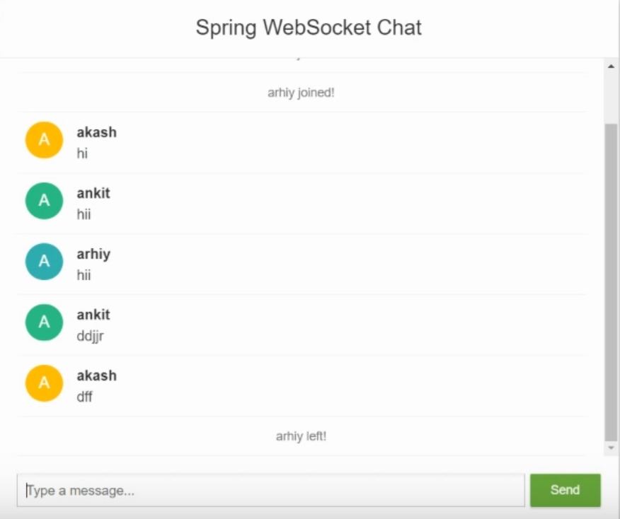 SPRING BOOT CHAT APPLICATION